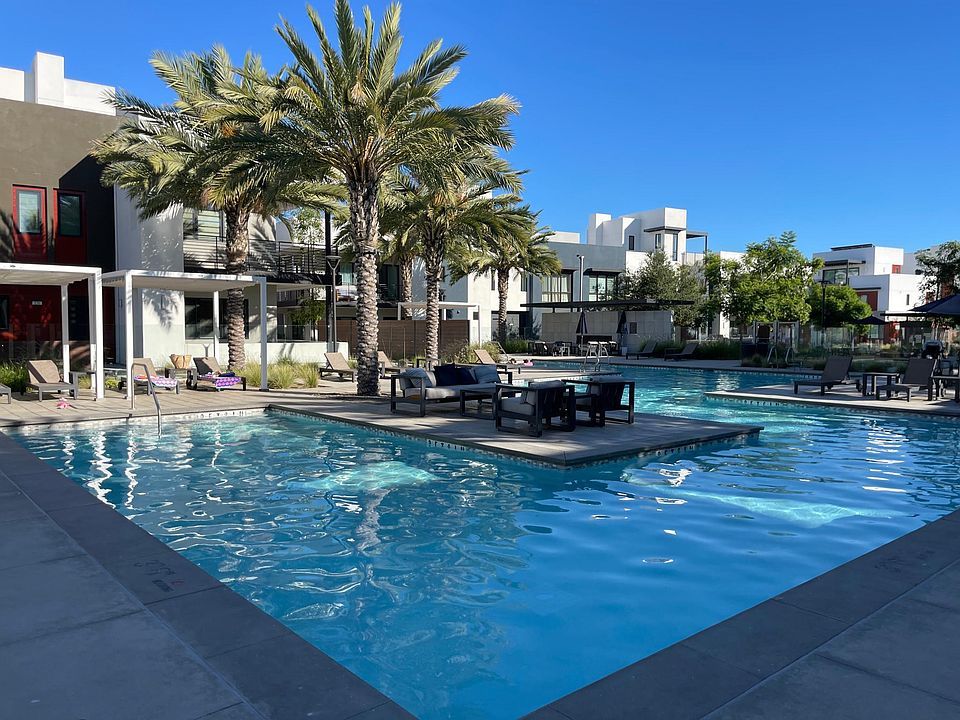 community pool, spa, and fireplace