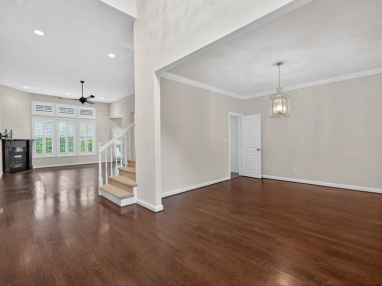 View from front door into the dinning room and living room