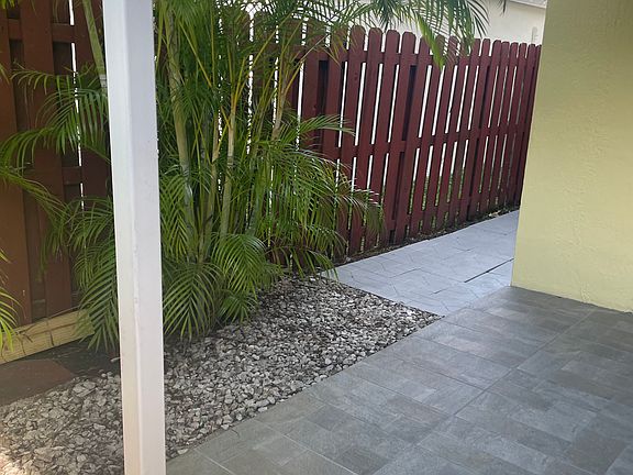 private entrance and patio
