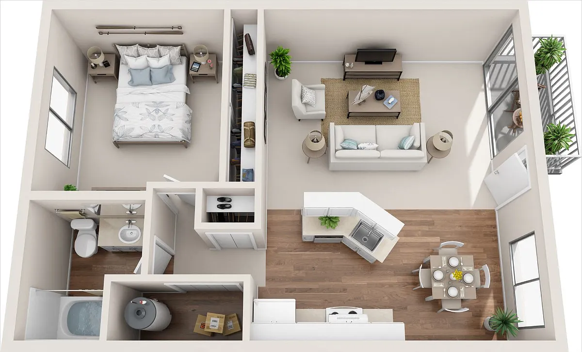 Floor plan 1x1 Cottage