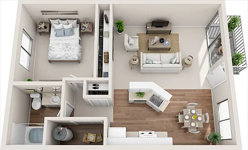 Floor plan 1x1 Cottage
