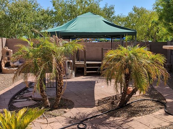 backyard gazebo and landscape
