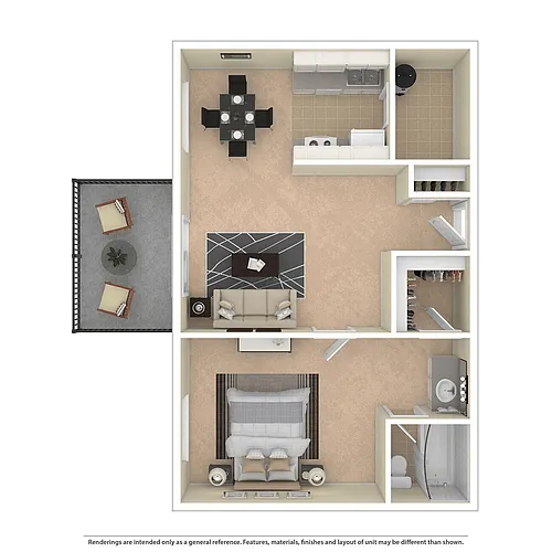 Floor plan 1 Bed 1 Bath