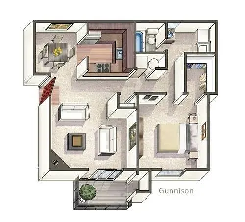 Floor plan a2x1-R-Gunnison