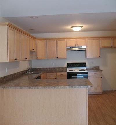 kitchen opens to family room