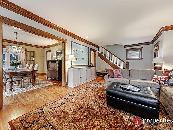 Living room opens to spacious dining room