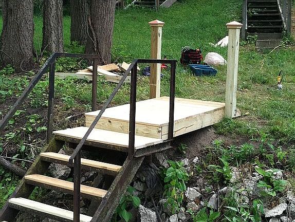 Stairs to docks and boatlift
