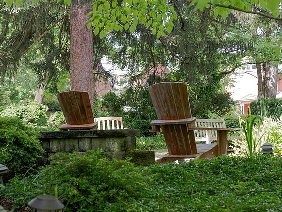 Front yard with Koi Pond