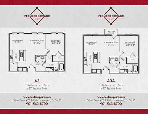 Floor plan A3 One Bedroom