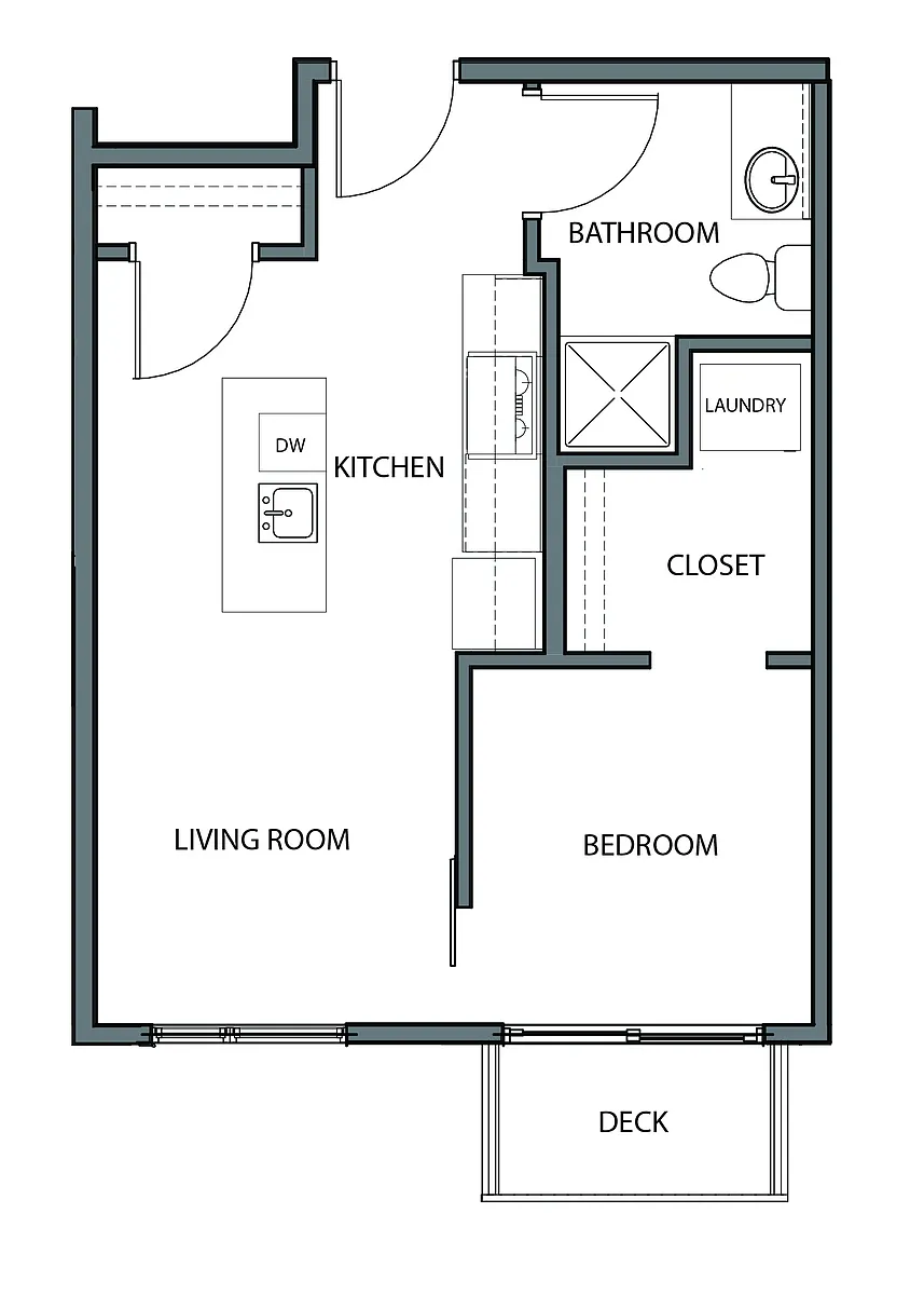 Floor plan 1 Bedroom D