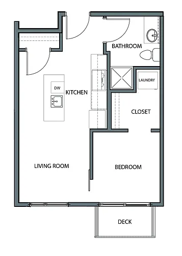 Floor plan 1 Bedroom D