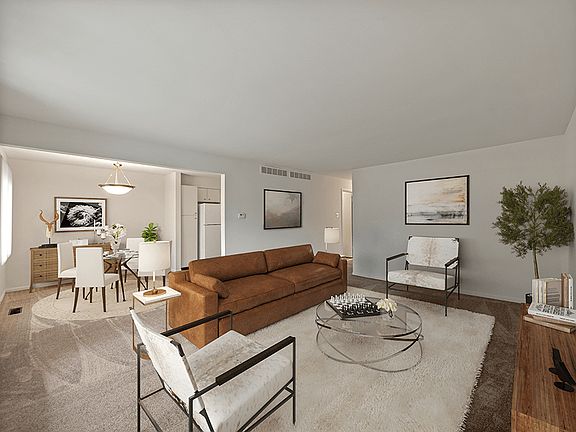 Connected Living and Dining Area