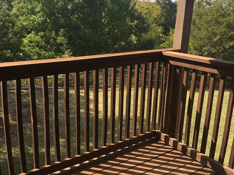 Balcony off upstairs bedroom