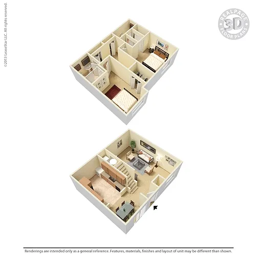 Floor plan Two-Bedroom Townhome #2