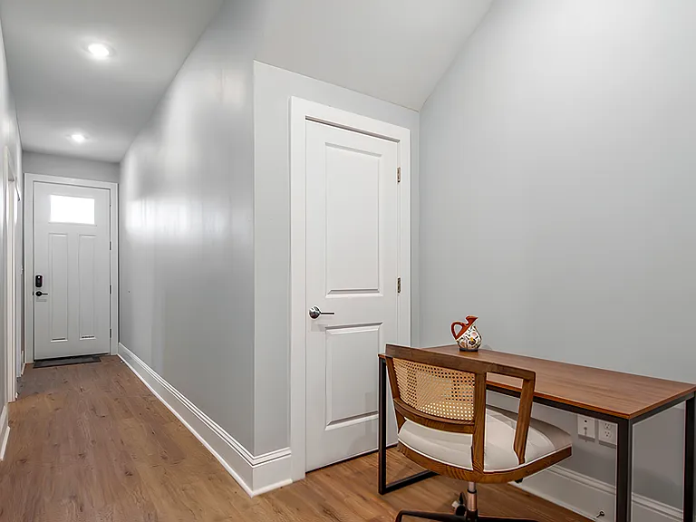Entryway and furnished office nook