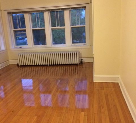 Living Room with refinished hardwood floor