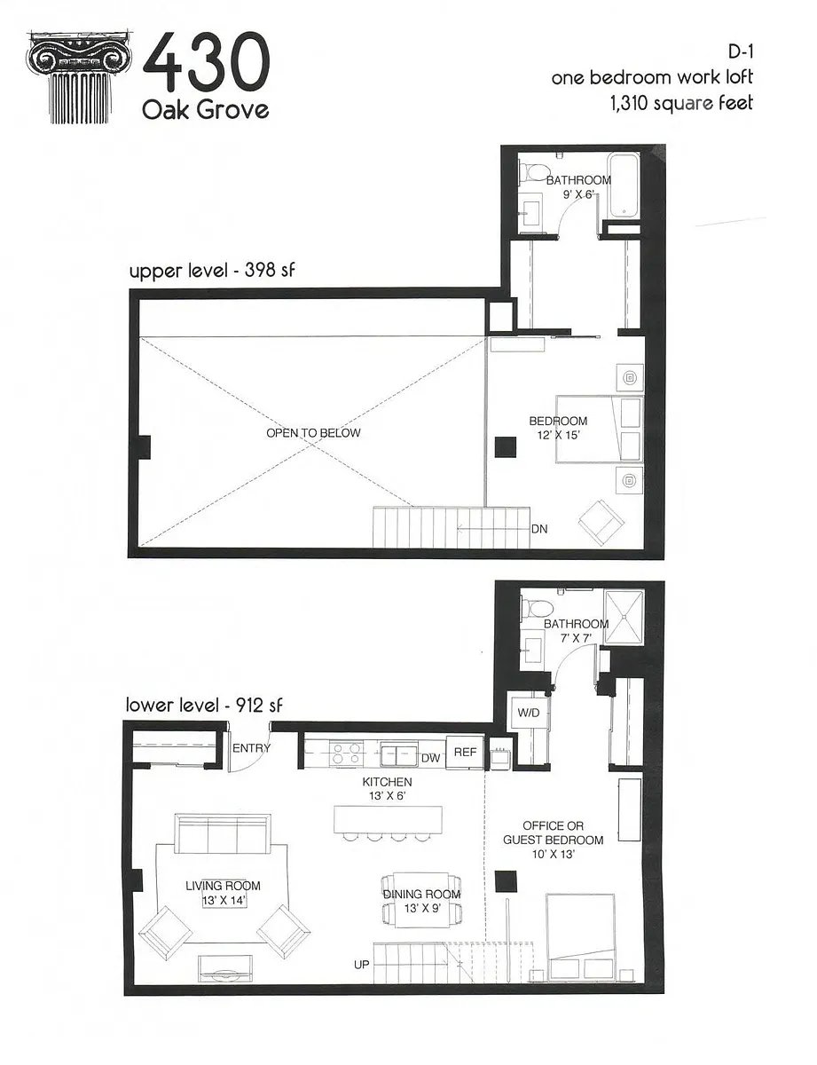 Floor plan 1 BR D-1
