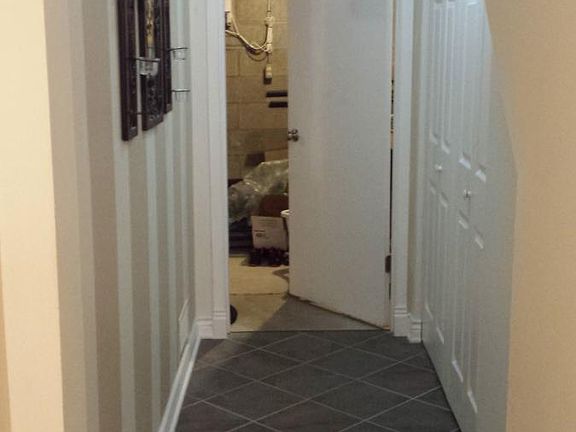 Hallway going back to laundry area