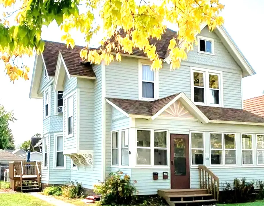 The enclosed front porch and the front entrance are both exclusively yours.