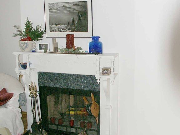 working fireplace in LR