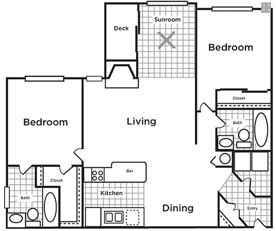 Floor plan 2x2 B3 The Camellia