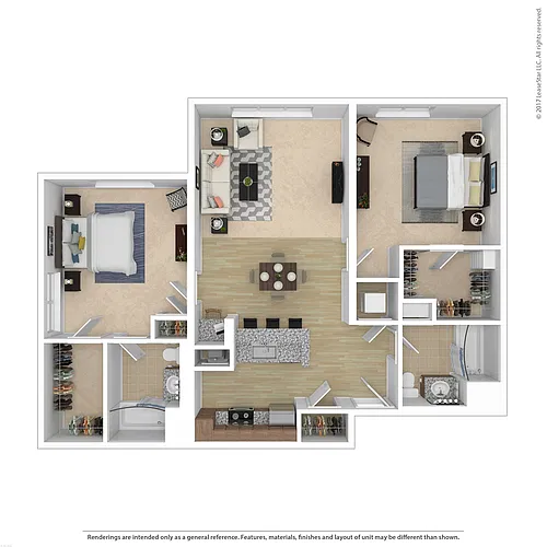 Floor plan Two Bedroom - F2B
