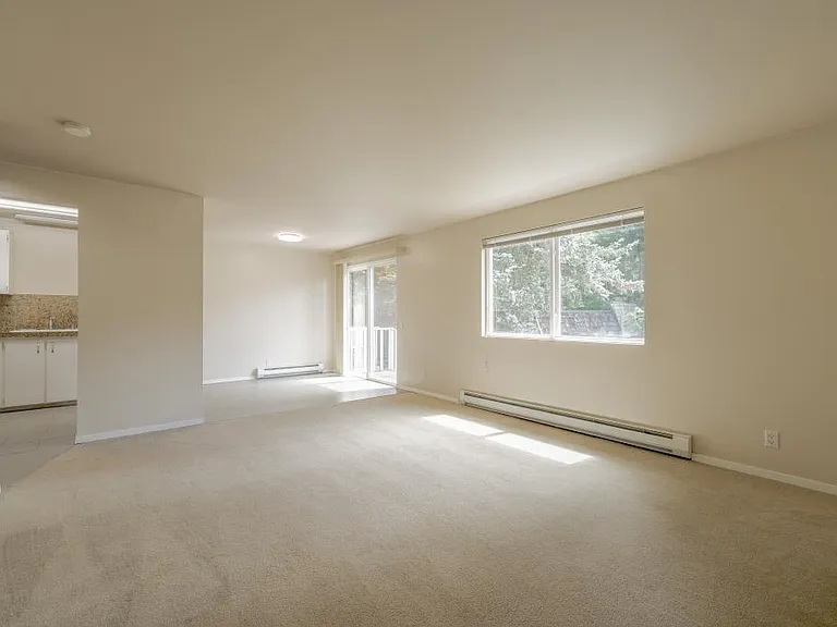 View into living room from fireplace