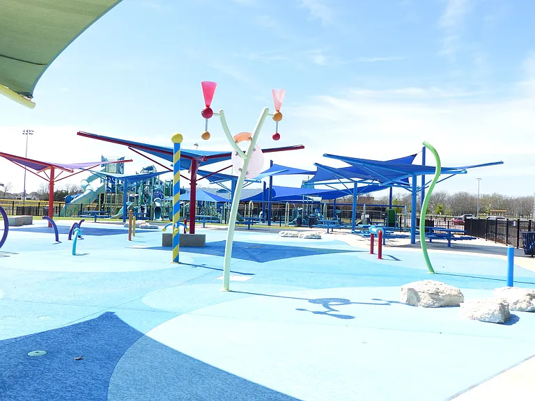Slayter Creek Park has a splash pad for children to play and cool off in the summer weather