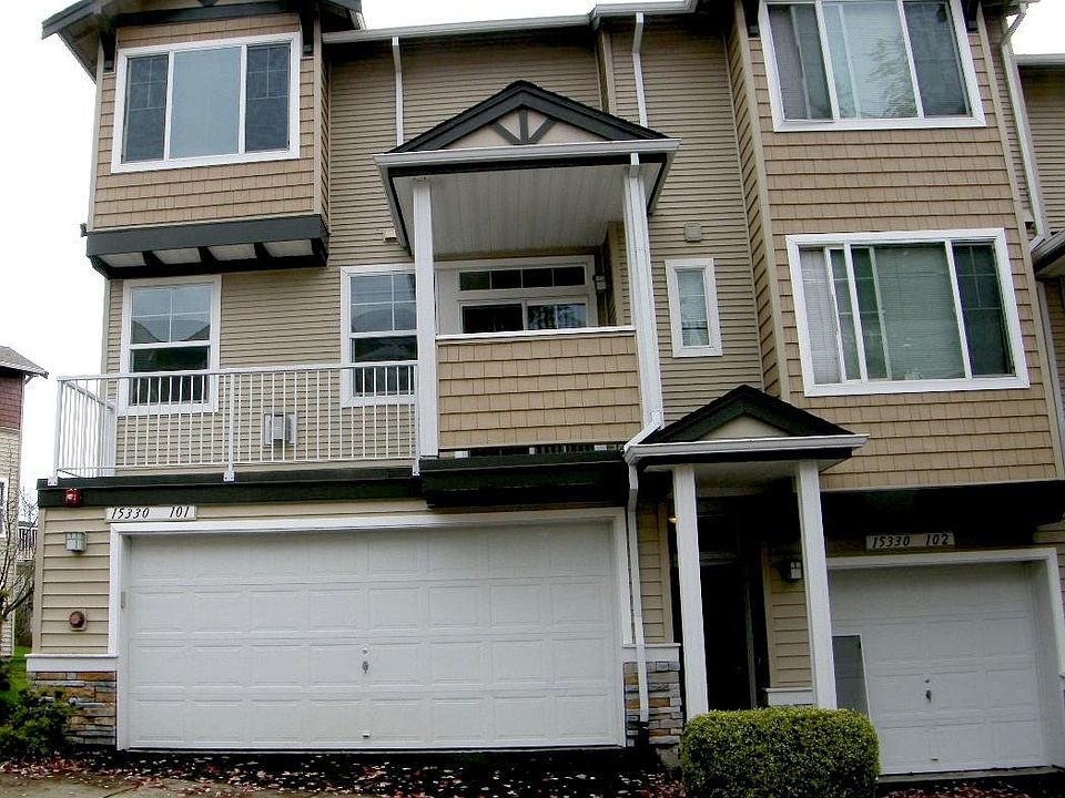 Corner unit showing 2 car wide garage