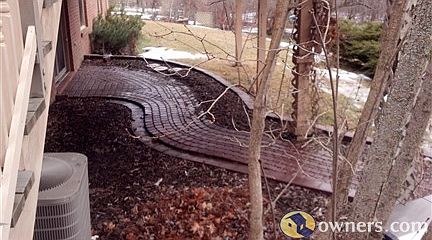 Walkway to walkout basement.