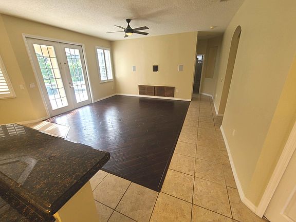 Living room overlooking pool area