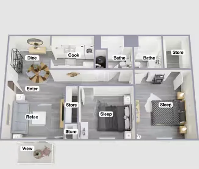 Floor plan 2 Bedroom