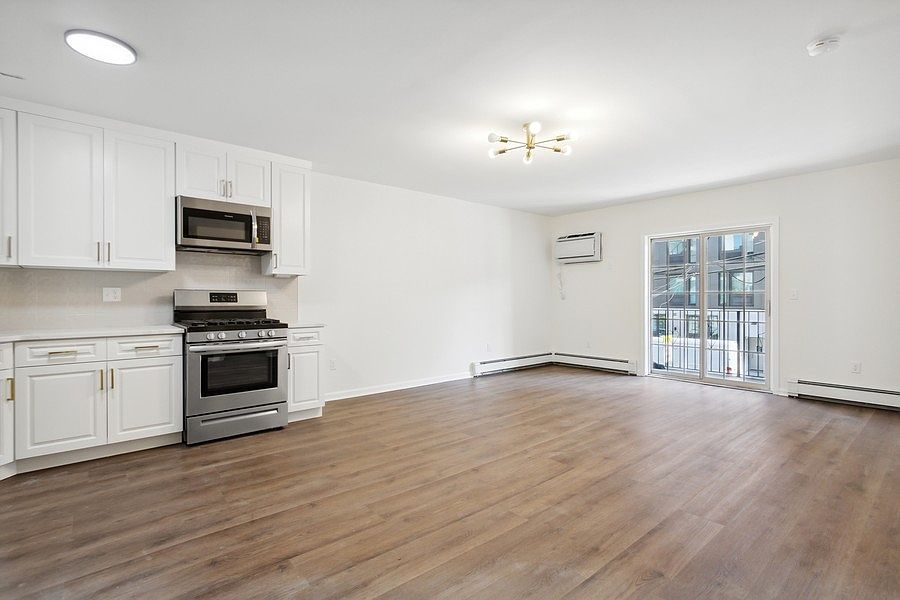 Open kitchen and living room layout