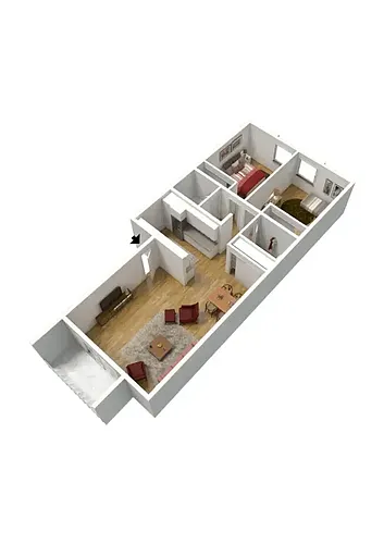 Floor plan 2BD, 2BTH