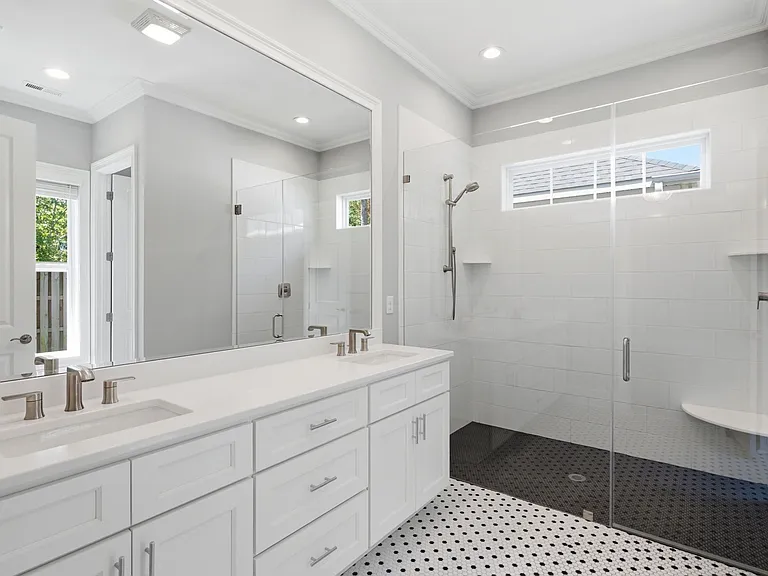Primary ensuite bath with magnificent walk-in shower