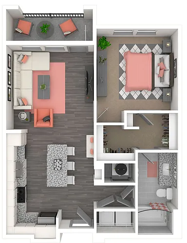 Floor plan The Peridot (A2) | 739 SF