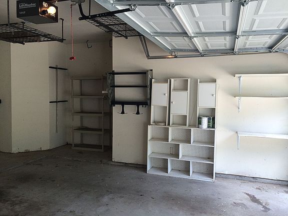 Garage with shelving