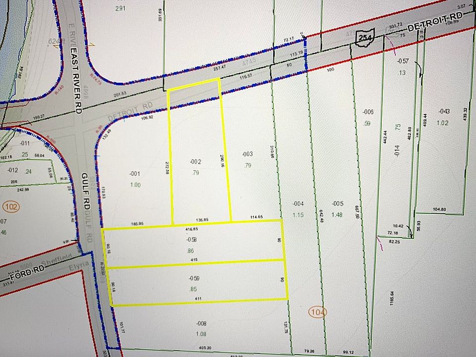 Three parcels highlighted