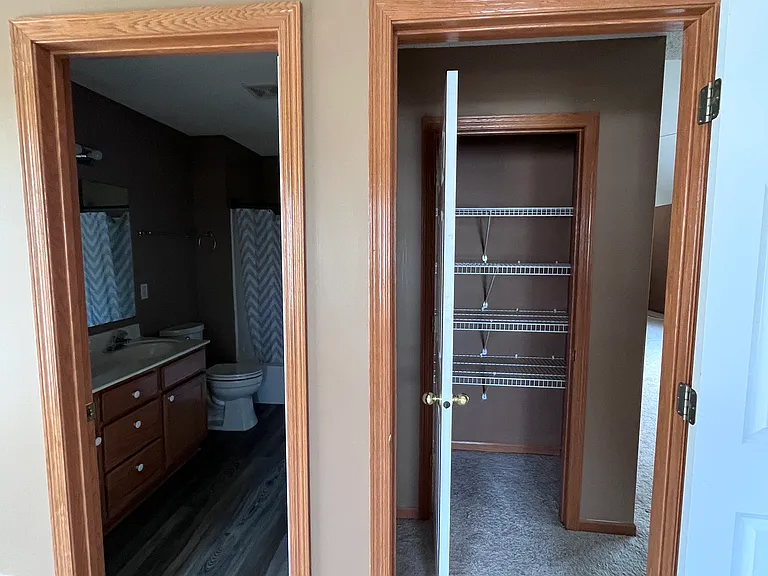 Extra closet and master bathroom