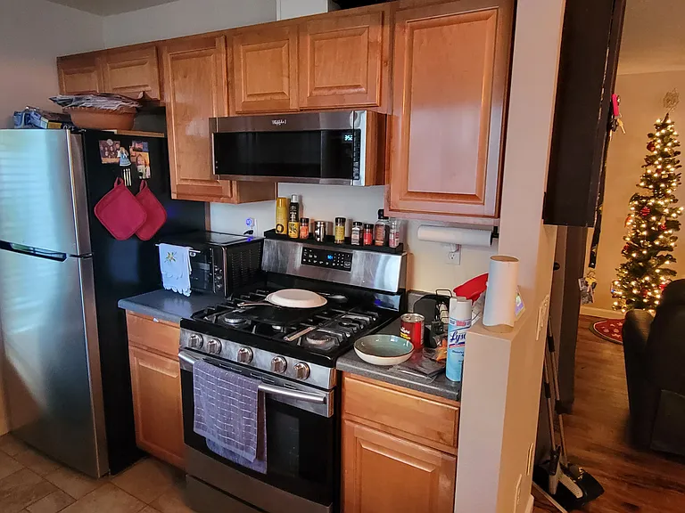 Kitchen with Gas Stove & Microwave