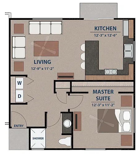 Floor plan One Bedroom