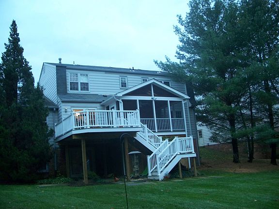 Back yard with new (2007) porch and deck