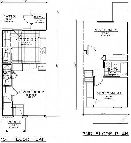 Floor plan 2 Bedroom Unit