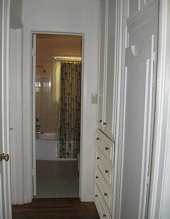 Hall, kitchen to bath, bedroom to left