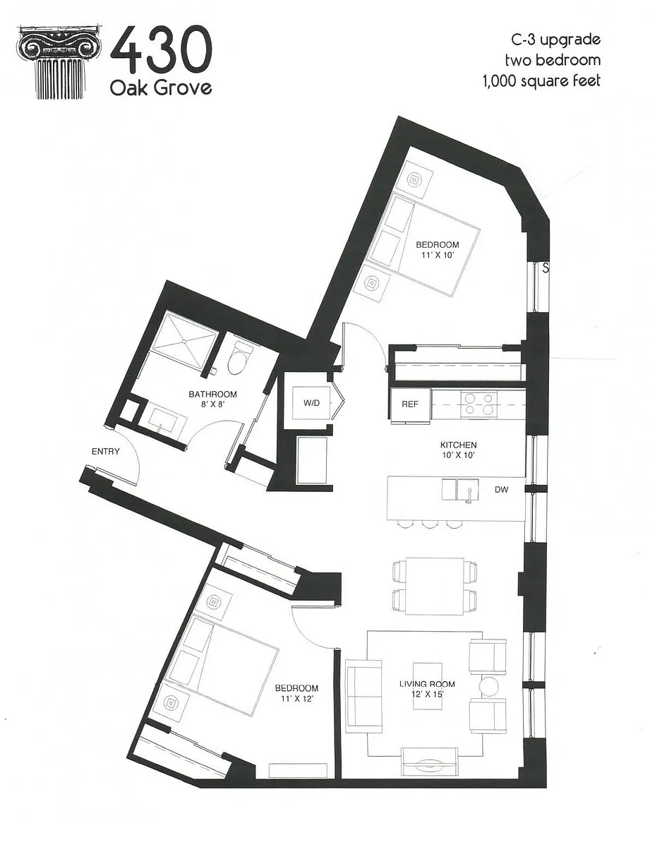 Floor plan 2 BR C-3