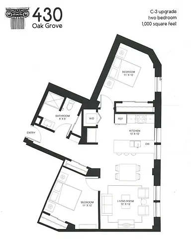 Floor plan 2 BR C-3