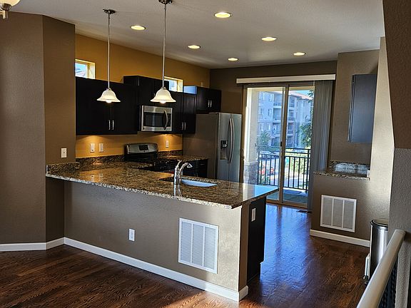 View into kitchen