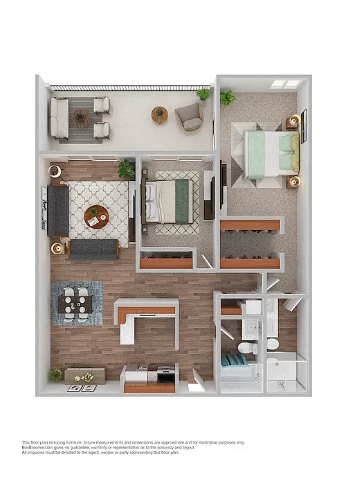 Floor plan Two Bedroom Two Bath