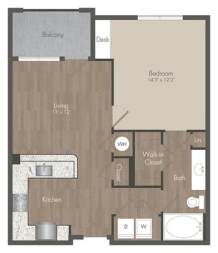 Floor plan A2 - 1X1