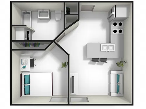 Floor plan 1BR/1BA - Extend